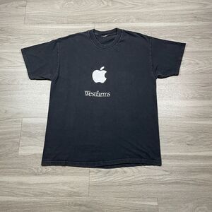 Vintage Shirt Mens Large Black Apple Store 90s Shop Westfarms Computer